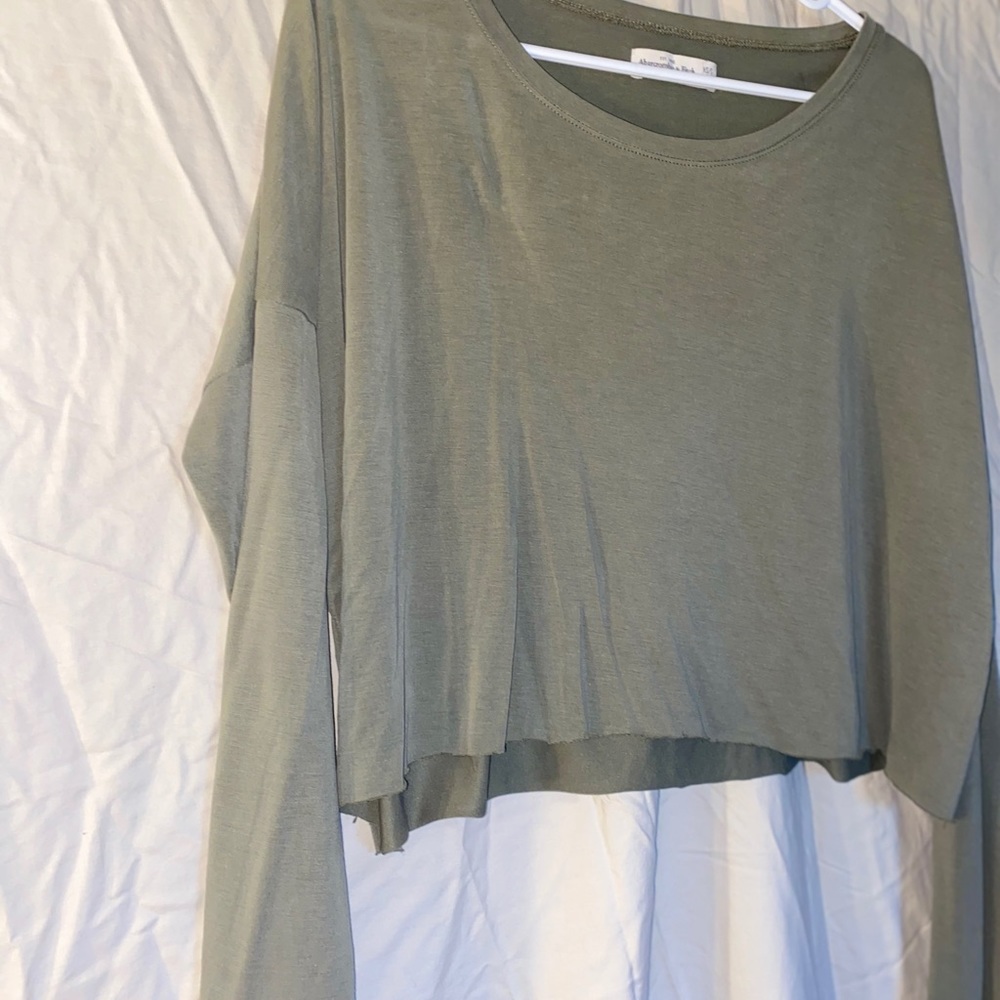 Olive Green A&F Soft Crop LongSleeve
